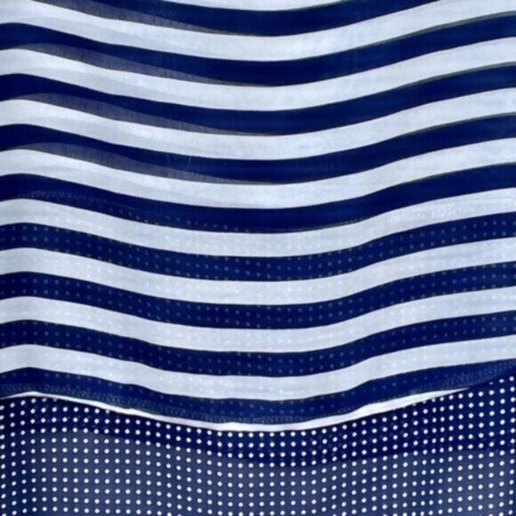 Robert Louis Navy & White Stripe Short Sleeve Sheer Tunic Sz 3X NWT - Picture 5 of 6